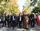  تجمع  دانشگاهیان جهت محکوم کردن اغتشاشات اخیر و جنایت تروریستی حرم مطهر شاهچراغ در دانشگاه ارومیه (+فیلم)