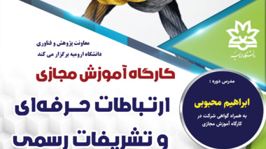 کارگاه مجازی کارآفرینی ارتباطات حرفه ای و تشریفات رسمی 
