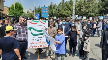 حضور دانشگاهیان مرکز آموزش عالی شهید باکری میاندوآب در راهپیمایی روز جهانی قدس  